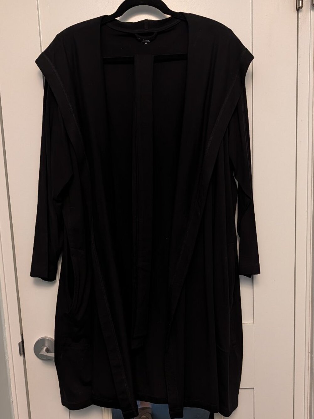 EILEEN FISHER Black Long Cardigan with hood - Plus Size 2X